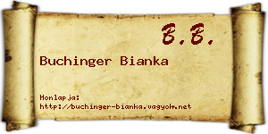 Buchinger Bianka névjegykártya